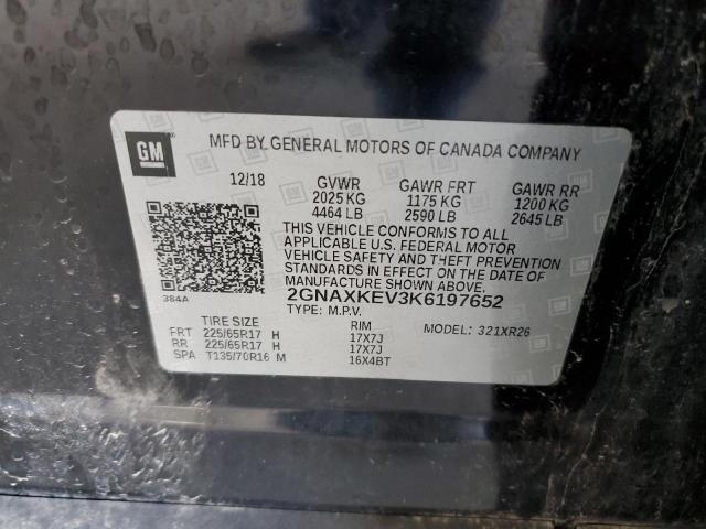 Photo 14 from auction – 2019 CHEVROLET EQUINOX LT with VIN 2GNAXKEV3K6197652