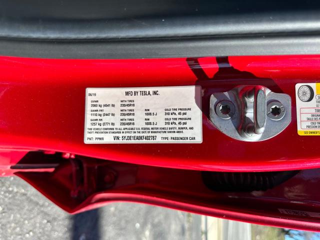 Photo 10 from auction – 2019 TESLA MODEL 3 with VIN 5YJ3E1EA0KF402787