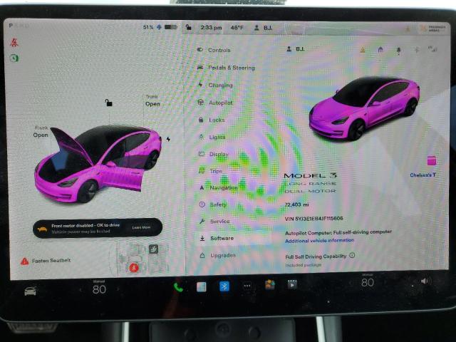 Photo 9 from auction – 2018 TESLA MODEL 3 with VIN 5YJ3E1EB4JF115606