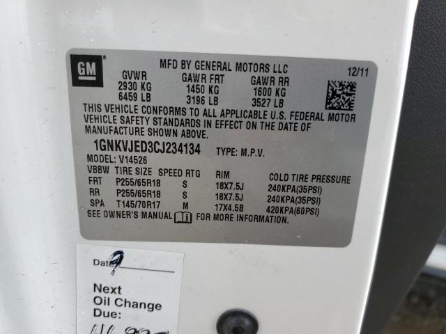 Photo 14 from auction – 2012 CHEVROLET TRAVERSE L with VIN 1GNKVJED3CJ234134