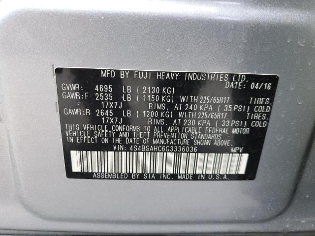 Photo 14 from auction – 2016 SUBARU OUTBACK 2. with VIN 4S4BSAHC6G3336036