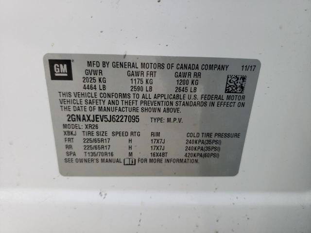 Photo 14 from auction – 2018 CHEVROLET EQUINOX LT with VIN 2GNAXJEV5J6227095