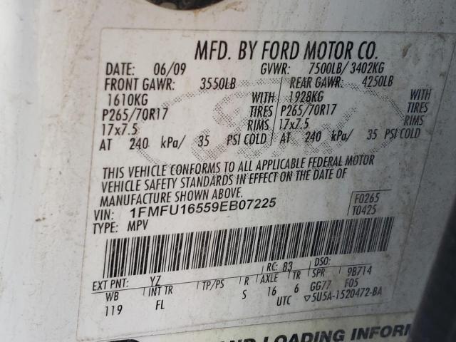 Photo 14 from auction – 2009 FORD EXPEDITION with VIN 1FMFU16559EB07225
