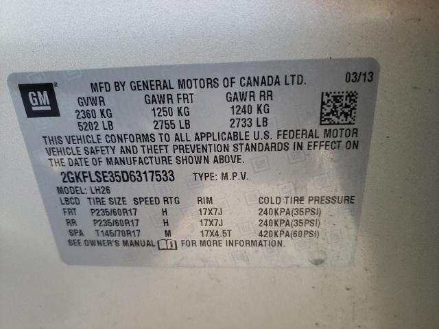 Photo 14 from auction – 2013 GMC TERRAIN SL with VIN 2GKFLSE35D6317533