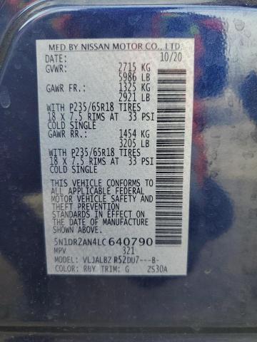 Photo 14 from auction – 2020 NISSAN PATHFINDER with VIN 5N1DR2AN4LC640790