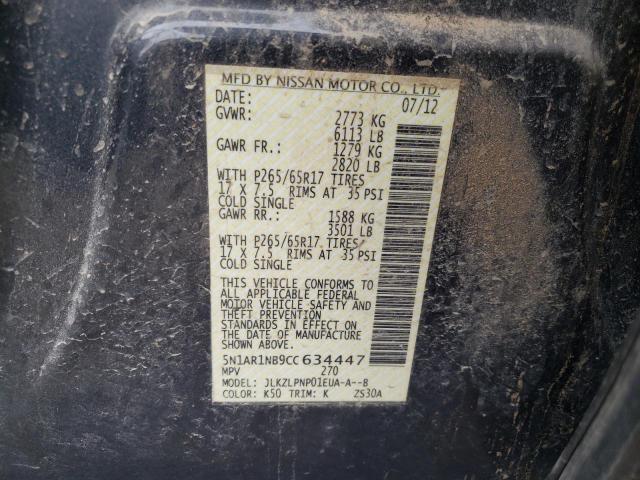 Photo 14 from auction – 2012 NISSAN PATHFINDER with VIN 5N1AR1NB9CC634447