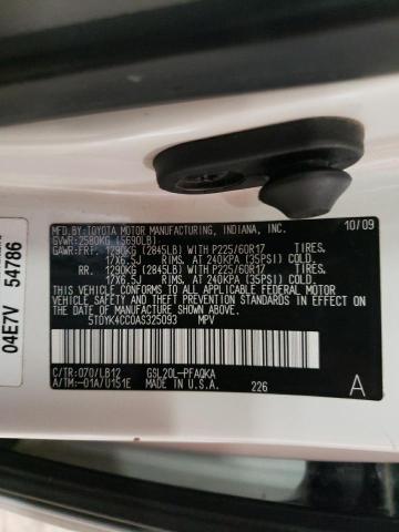 Photo 14 from auction – 2010 TOYOTA SIENNA XLE with VIN 5TDYK4CC0AS325093
