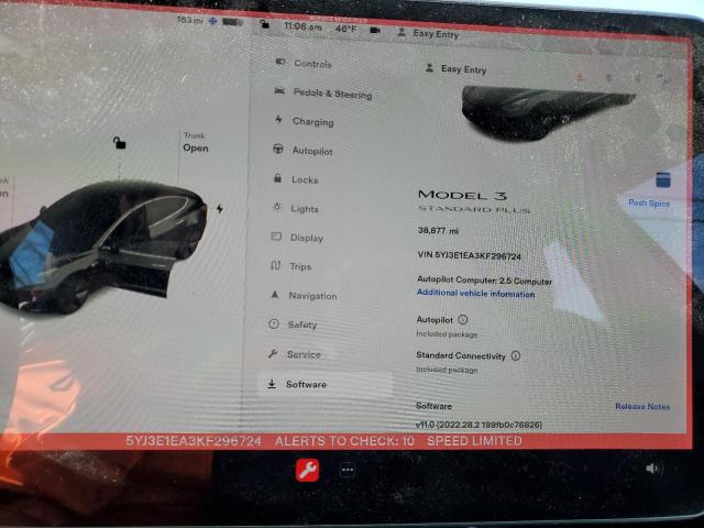 Photo 9 from auction – 2019 TESLA MODEL 3 with VIN 5YJ3E1EA3KF296724