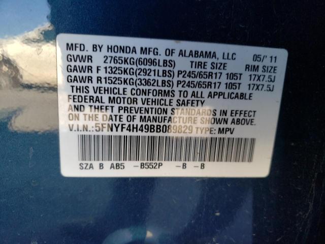 Photo 14 from auction – 2011 HONDA PILOT EX with VIN 5FNYF4H49BB089829