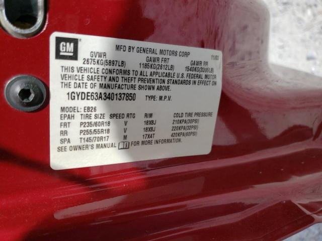 Photo 14 from auction – 2004 CADILLAC SRX with VIN 1GYDE63A340137850