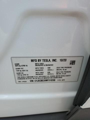 Photo 14 from auction – 2021 TESLA MODEL X with VIN 5YJXCBE28MF310268