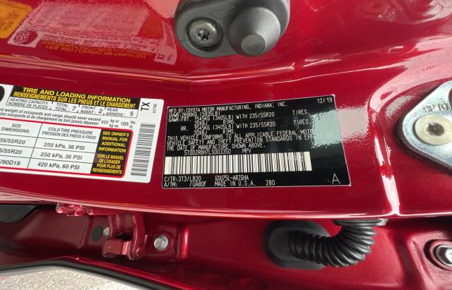 Photo 10 from auction – 2020 TOYOTA HIGHLANDER with VIN 5TDDZRBH7LS003350