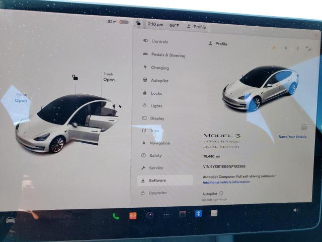 Photo 9 from auction – 2022 TESLA MODEL 3 with VIN 5YJ3E1EB6NF192368
