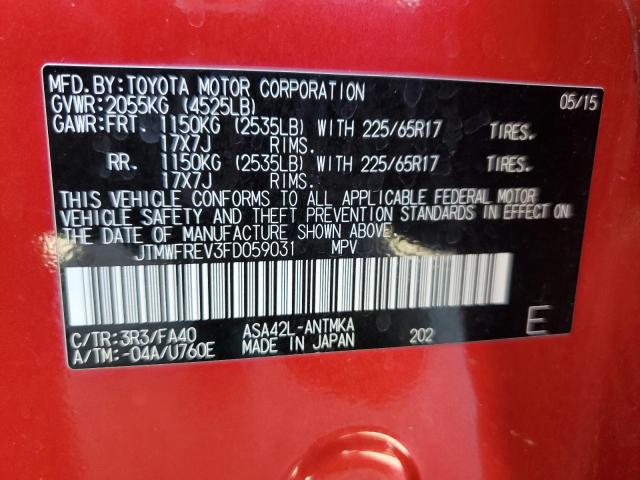 Photo 14 from auction – 2015 TOYOTA RAV4 XLE with VIN JTMWFREV3FD059031