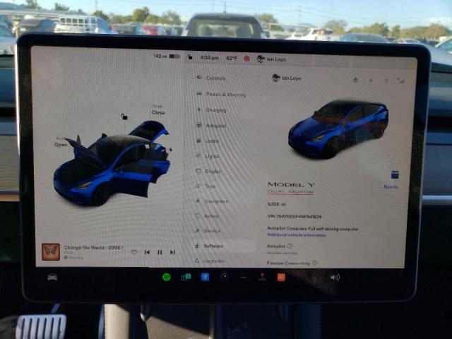 Photo 9 from auction – 2022 TESLA MODEL Y with VIN 7SAYGDEF4NF541874