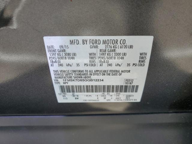 Photo 14 from auction – 2016 FORD EXPLORER X with VIN 1FM5K7D85GGB12234