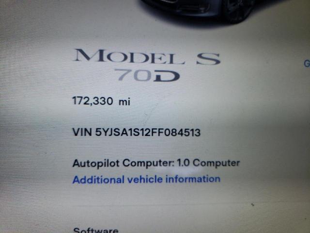 Photo 9 from auction – 2015 TESLA MODEL S 70 with VIN 5YJSA1S12FF084513
