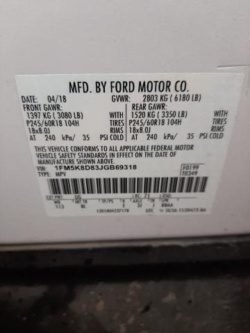 Photo 14 from auction – 2018 FORD EXPLORER X with VIN 1FM5K8D83JGB69318