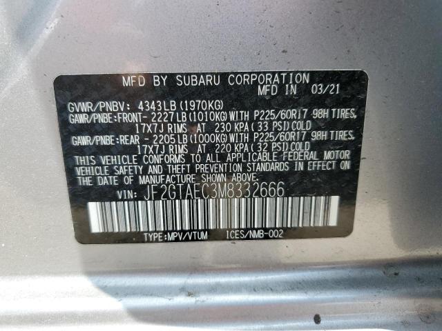 Photo 14 from auction – 2021 SUBARU CROSSTREK with VIN JF2GTAEC3M8332666