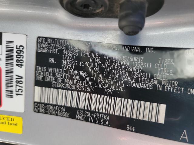 Photo 10 from auction – 2013 TOYOTA SEINNA with VIN 5TDKK3DC9DS361884