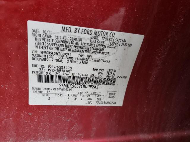 Photo 14 from auction – 2012 FORD FLEX SEL with VIN 2FMGK5CC9CBD09282