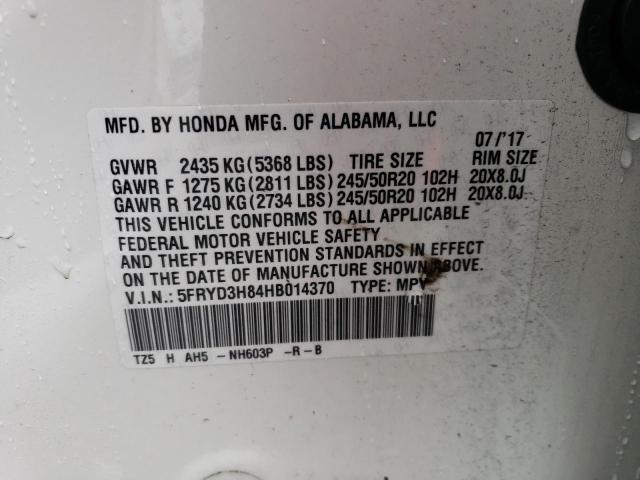 Photo 14 from auction – 2017 ACURA MDX ADVANC with VIN 5FRYD3H84HB014370