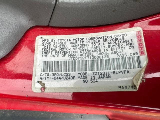 Photo 10 from auction – 2001 TOYOTA CELICA GT- with VIN JTDDY32T710038135