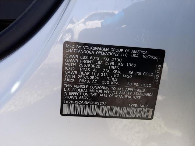 Photo 14 from auction – 2021 VOLKSWAGEN ATLAS SEL with VIN 1V2BR2CA4MC543272