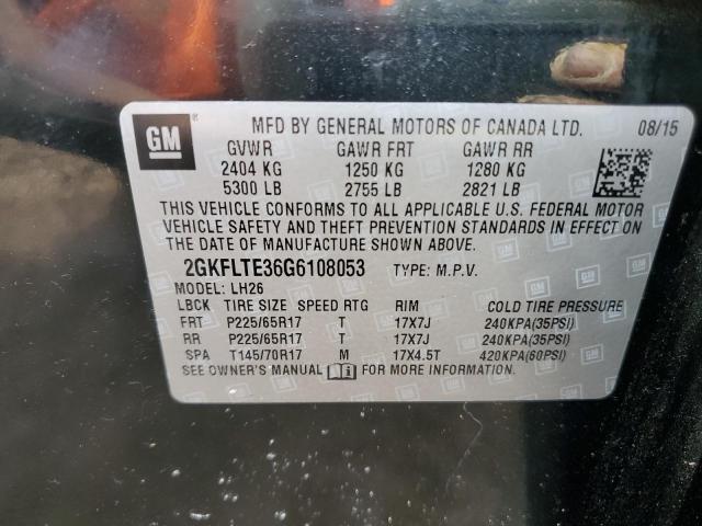 Photo 14 from auction – 2016 GMC TERRAIN SL with VIN 2GKFLTE36G6108053