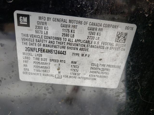 Photo 14 from auction – 2017 CHEVROLET EQUINOX LT with VIN 2GNFLFEK4H6124443