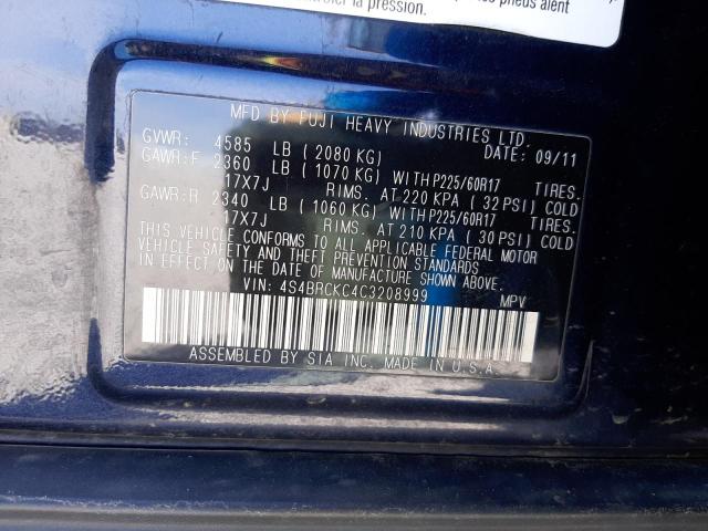 Photo 14 from auction – 2012 SUBARU OUTBACK 2. with VIN 4S4BRCKC4C3208999