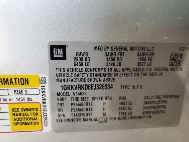 Photo 14 from auction – 2014 GMC ACADIA SLT with VIN 1GKKVRKD6EJ328334