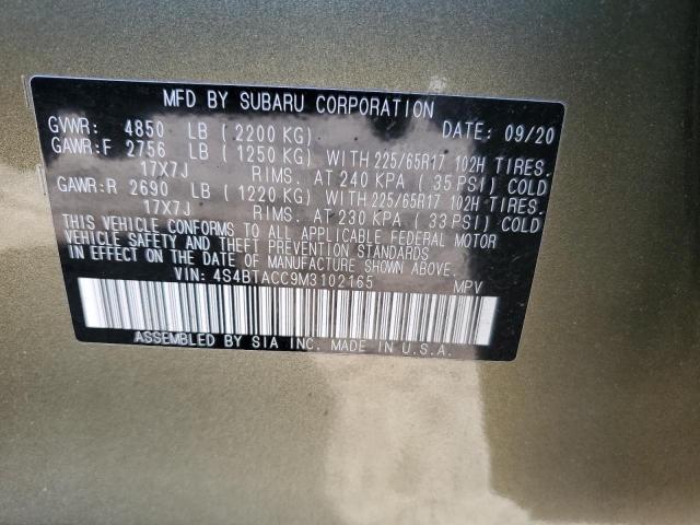 Photo 14 from auction – 2021 SUBARU OUTBACK PR with VIN 4S4BTACC9M3102165