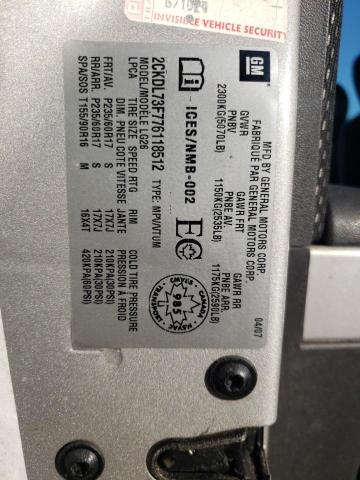 Photo 14 from auction – 2007 PONTIAC TORRENT with VIN 2CKDL73F776118512
