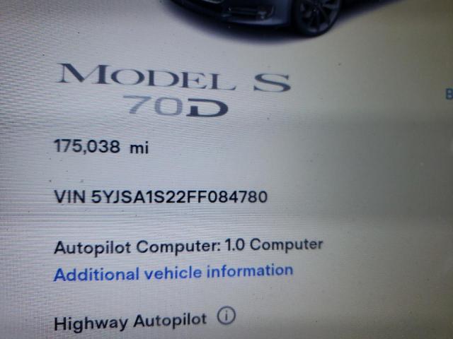 Photo 9 from auction – 2015 TESLA MODEL S 70 with VIN 5YJSA1S22FF084780