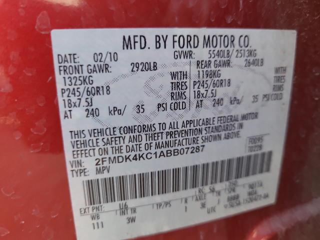 Photo 14 from auction – 2010 FORD EDGE LIMIT with VIN 2FMDK4KC1ABB07287