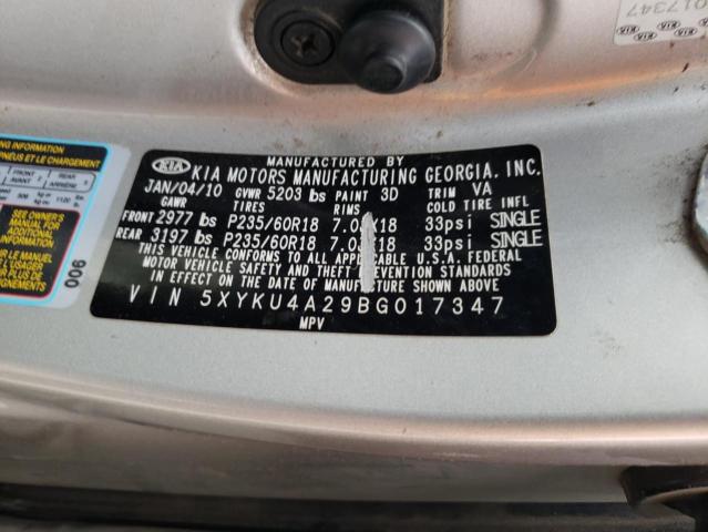 Photo 14 from auction – 2011 KIA SORENTO with VIN 5XYKU4A29BG017347