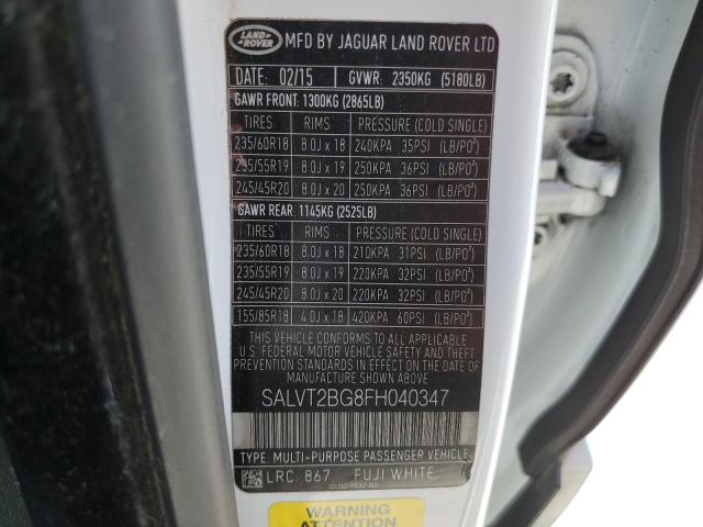 صورة رقم 14 من المزاد - 2015 LAND ROVER RANGE ROVE مع VIN SALVT2BG8FH040347
