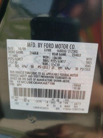 Photo 14 from auction – 2010 FORD ESCAPE LIM with VIN 1FMCU9EG0AKA87198