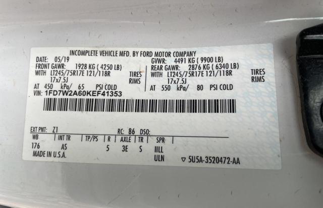 Photo 10 from auction – 2019 FORD F250 SUPER with VIN 1FD7W2A60KEF41353