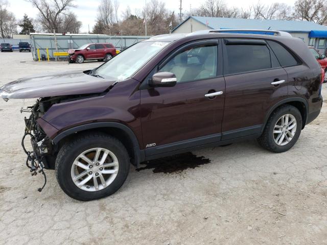 KIA SORENTO LX 2014 with VIN 5XYKTCA68EG508237 - Photo from auction