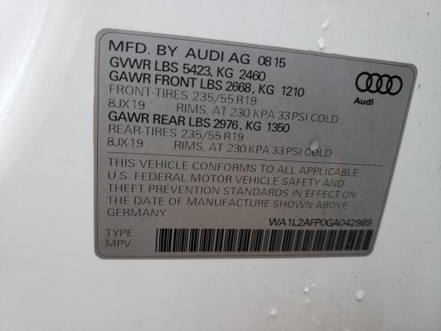 Photo 14 from auction – 2016 AUDI Q5 PREMIUM with VIN WA1L2AFP0GA042989
