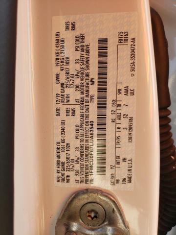 Photo 14 from auction – 2020 FORD ESCAPE S with VIN 1FMCU0F67LUA63540