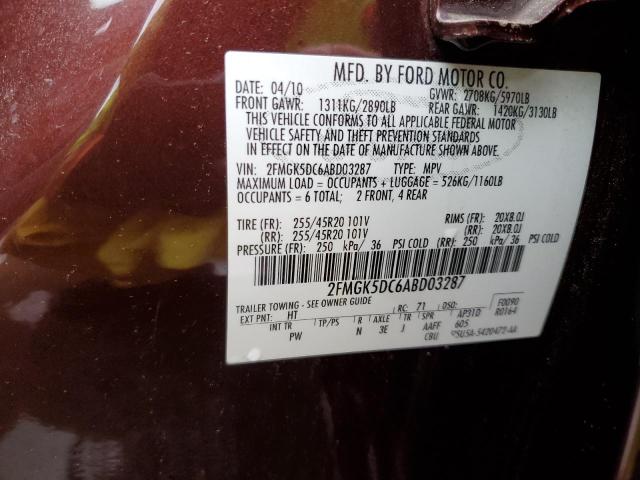 Photo 14 from auction – 2010 FORD FLEX LIMIT with VIN 2FMGK5DC6ABD03287