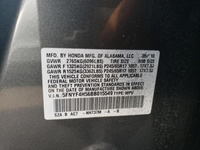 Foto 14 de la subasta – 2011 HONDA PILOT EXL con VIN 5FNYF4H56BB015549