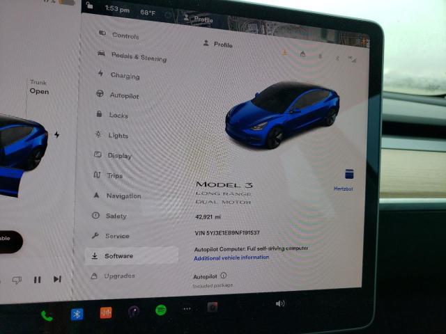Photo 9 from auction – 2022 TESLA MODEL 3 with VIN 5YJ3E1EB9NF191537