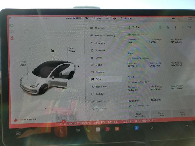 Photo 9 from auction – 2019 TESLA MODEL 3 with VIN 5YJ3E1EB4KF390328