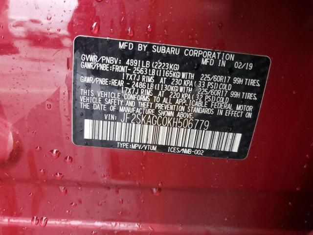 Photo 14 from auction – 2019 SUBARU FORESTER P with VIN JF2SKAGC0KH506779