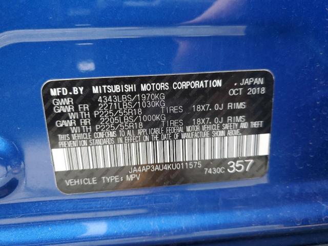 Photo 14 from auction – 2019 MITSUBISHI OUTLANDER with VIN JA4AP3AU4KU011575