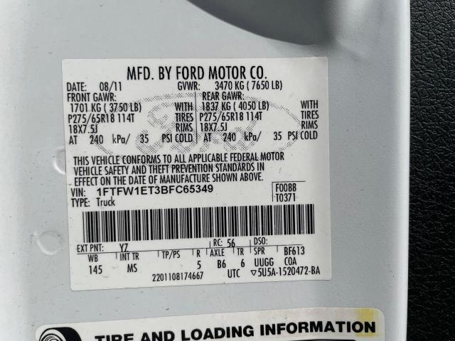 Photo 10 from auction – 2011 FORD F150 SUPER with VIN 1FTFW1ET3BCF65349